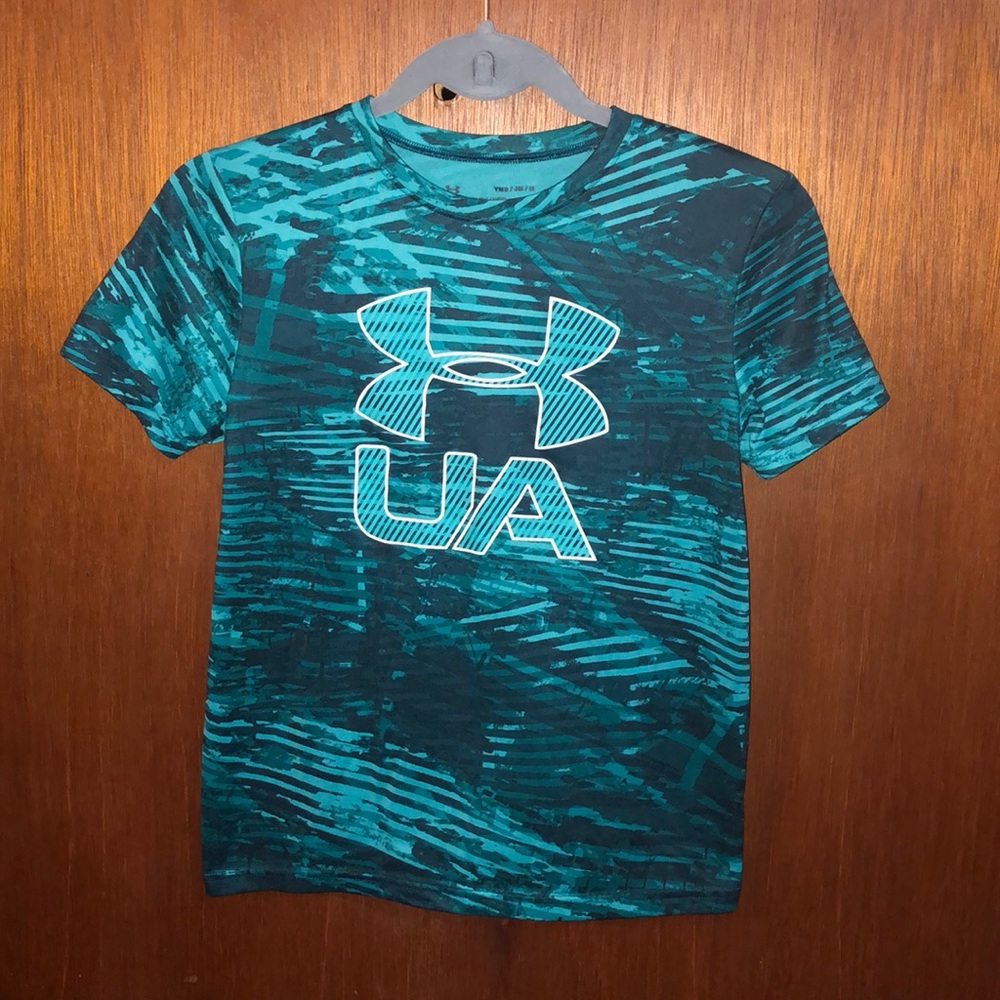 Under Armour Kids Teal and Black Short Sleeve Tee
